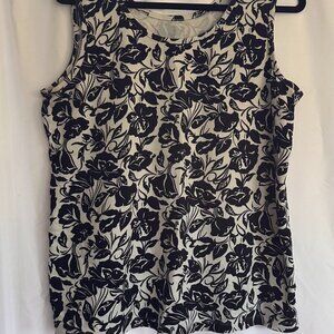 Black and White Floral Tank